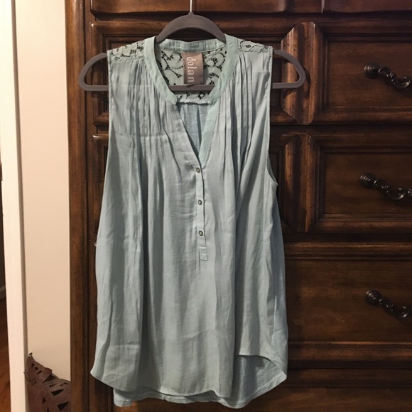 Anthropologie Tops - Size L Lace Back Mixed Media Tank by Dolan LC